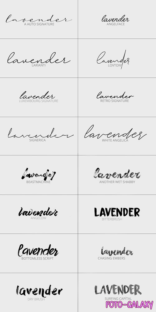 Lavender Fonts Pack - 16 Fonts