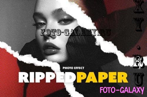 Ripped Paper Halftone Photo Effect - 291511128 - AMCZEFN