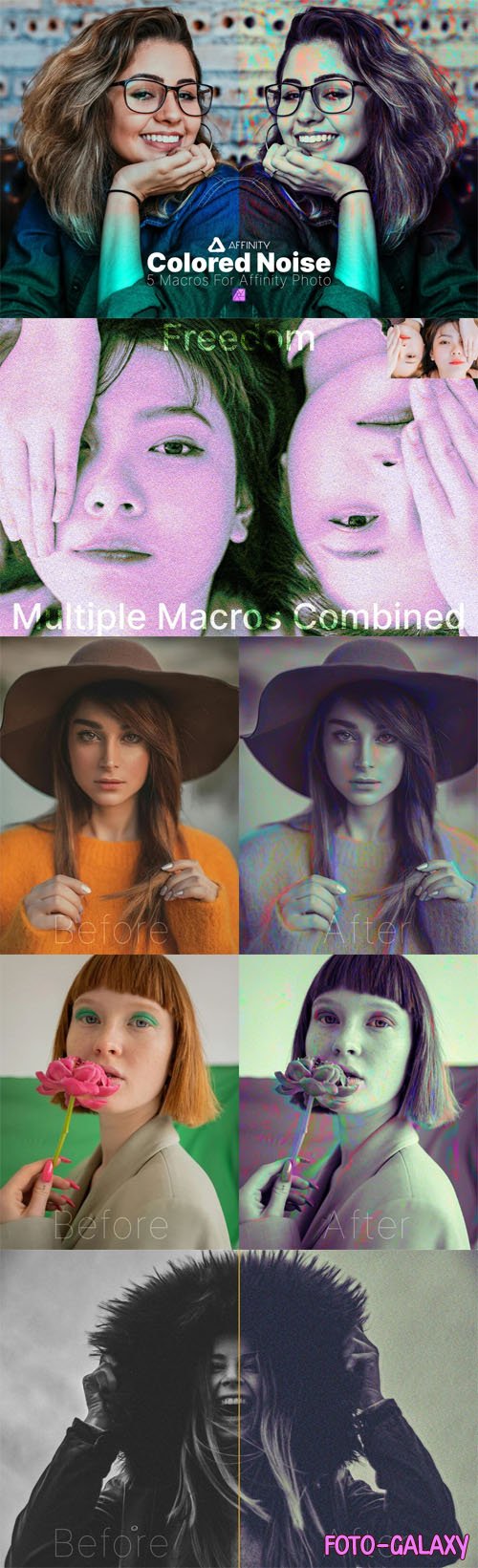 Artistic Colored Noise Macros Effects for Affinity Photo
