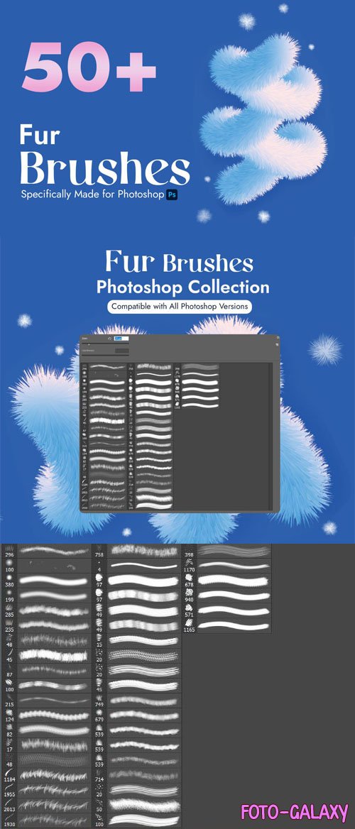 50+ Realistic Fur Brushes Pack for Photoshop