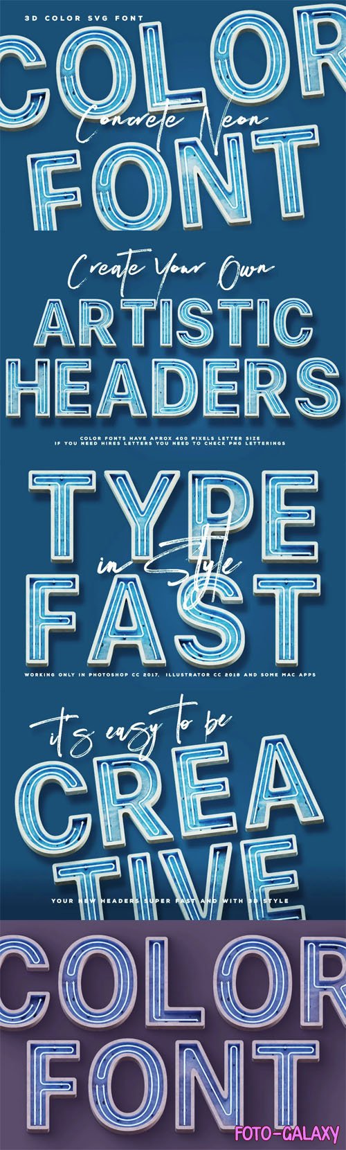 Concrete Neon - Color SVG Font OTF