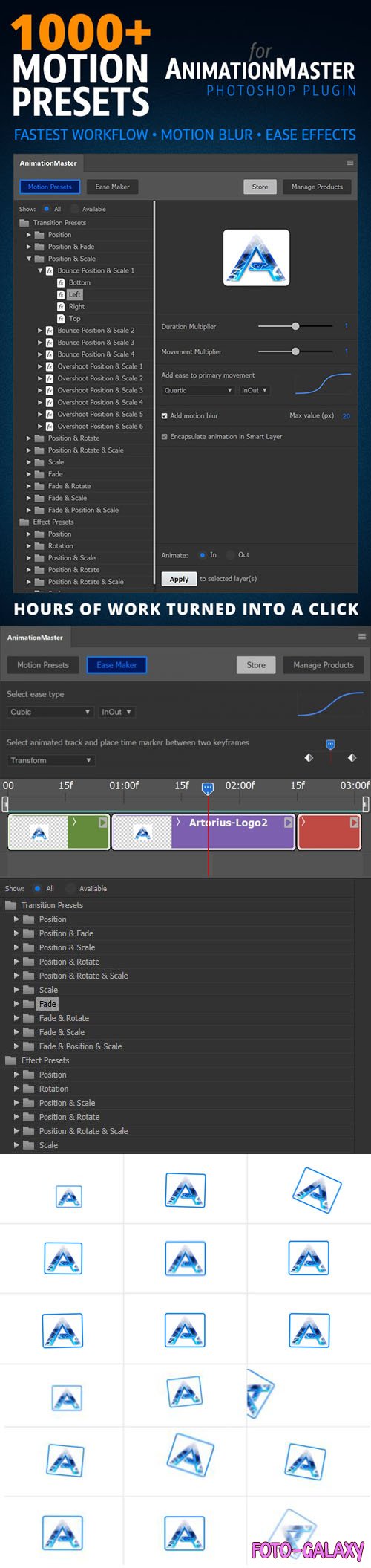 AnimationMaster Plugin for Photoshop + 1000 Premium Motion Presets