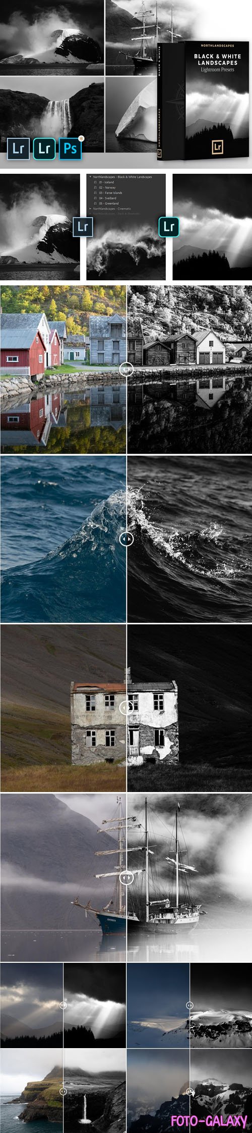 Black & White Landscapes - Mobile & Desktop Lightroom Presets