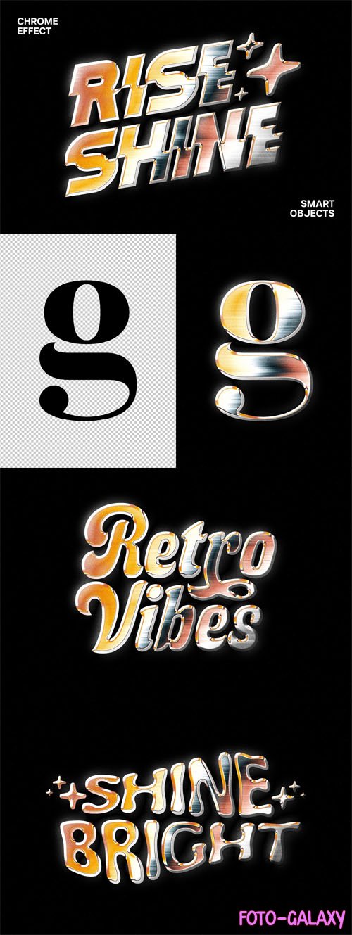 Rise Shine - Retro Chrome Effect for Photoshop