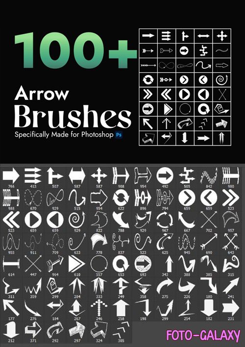 100+ Arrow Photoshop Brushes Pack