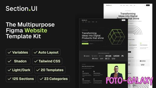 SectionUI - Multipurpose Website Template Kit for Figma