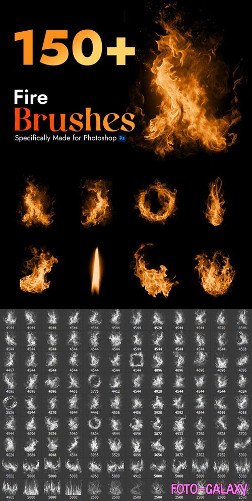 150+ Fire Photoshop Brushes Pack