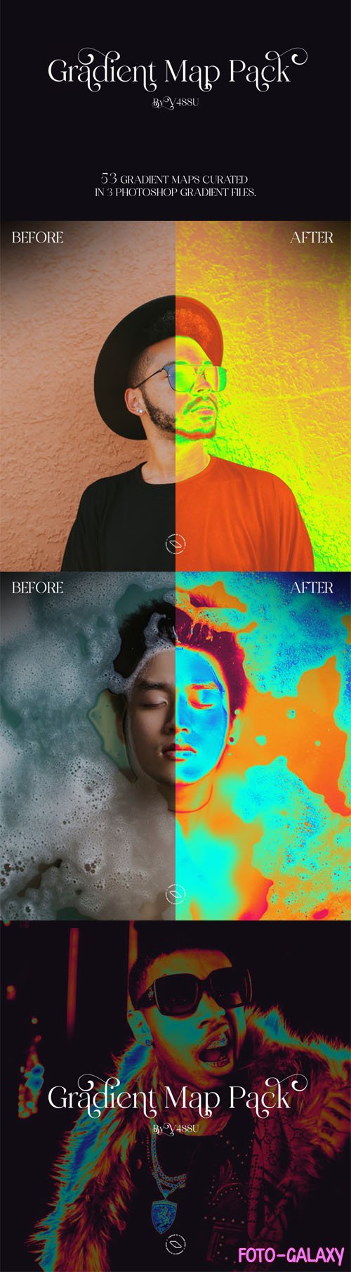 50+ Gradient Maps Pack for Photoshop