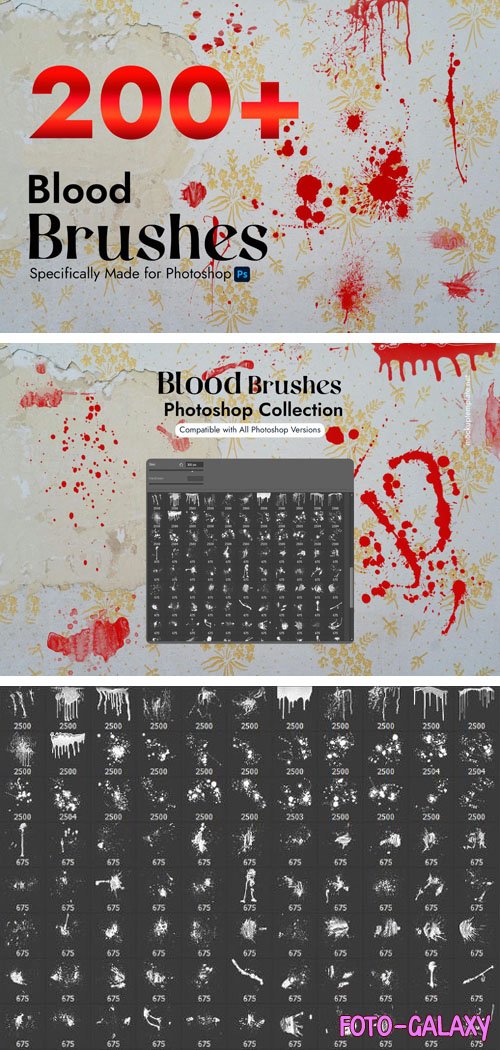 200+ Blood Photoshop Brushes Pack