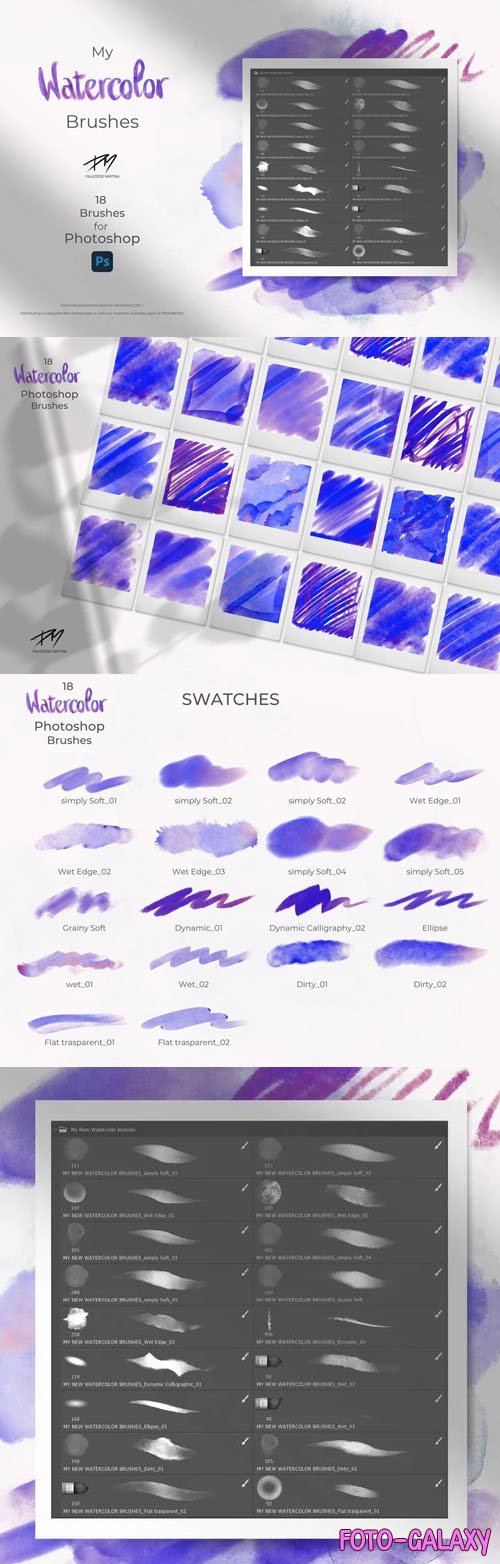Watercolor Photoshop Brushes Pack