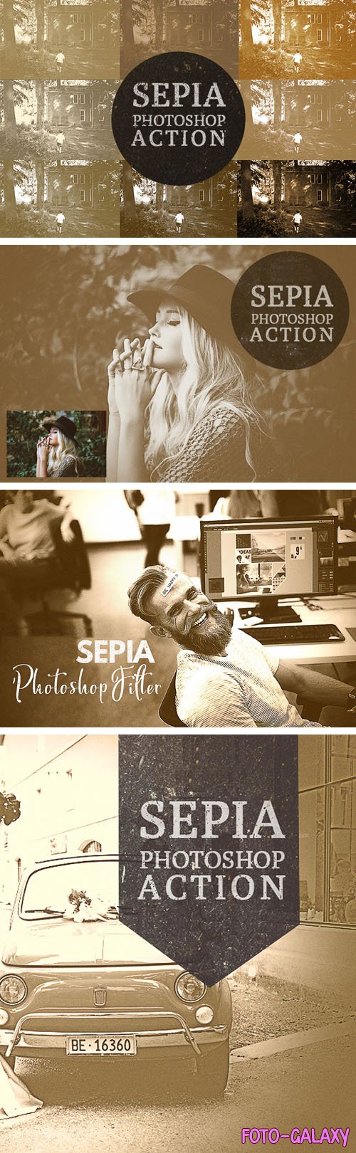 Sepia Actions for Photoshop