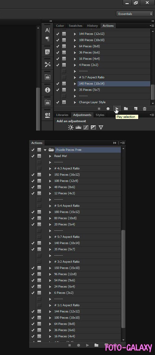 20 Puzzle Pieces Plugin & Actions for Photoshop & Elements