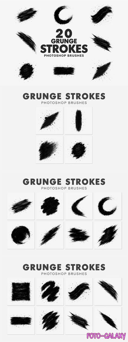 Grunge Strokes Photoshop Brushes Pack