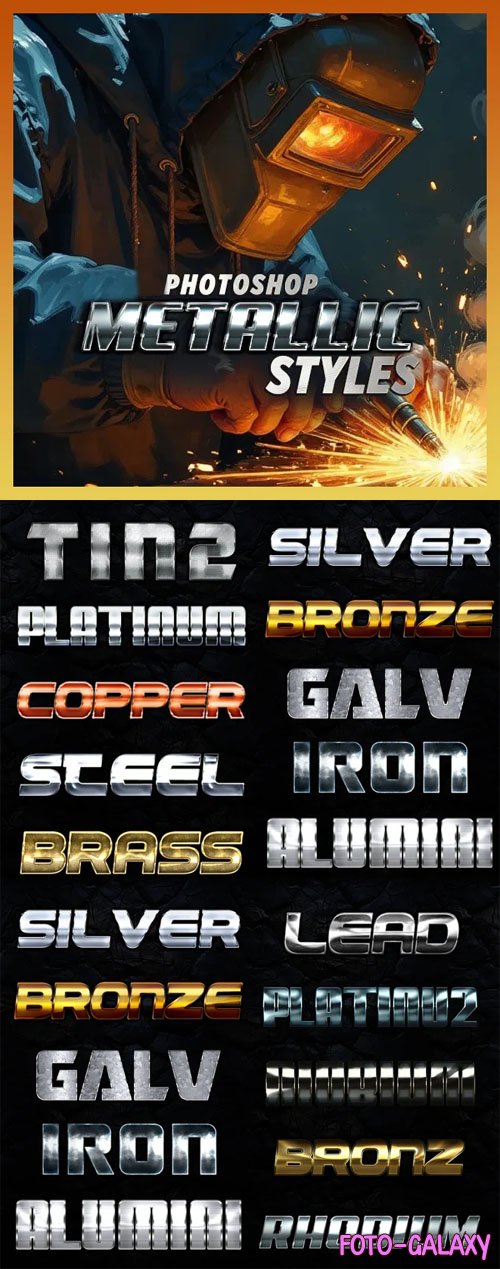 15 Metallic Layer Styles for Photoshop