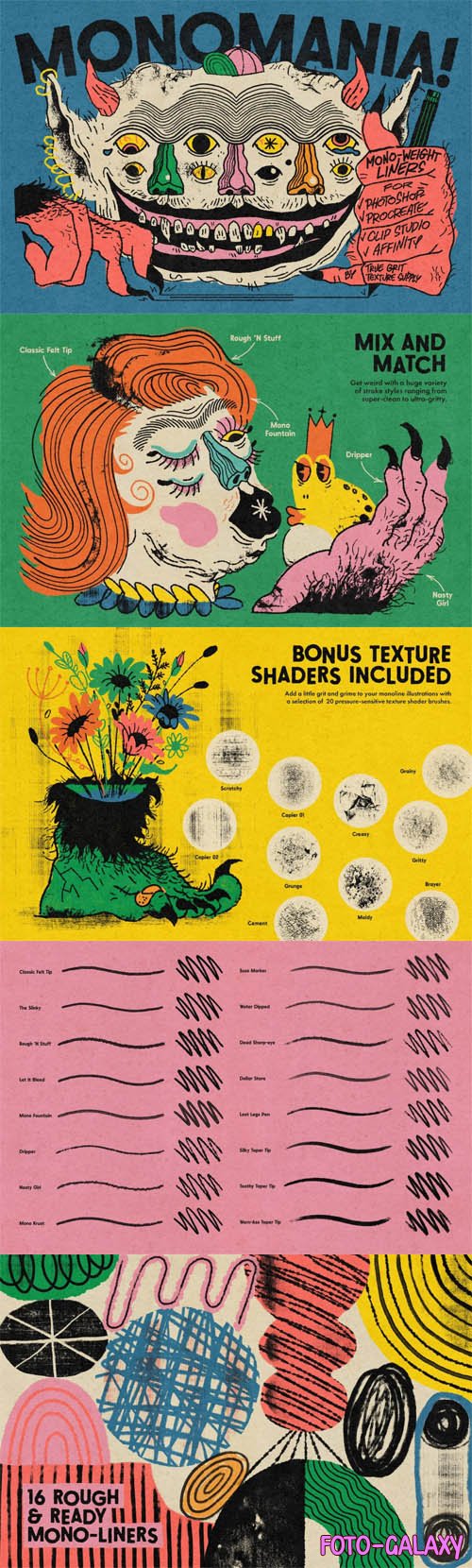 Monomania Brushes Pack for Photoshop & Procreate