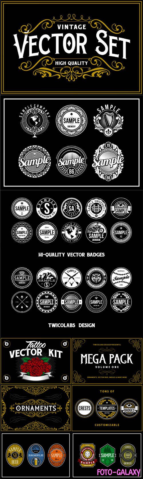 Mega Pack - Vintage Vector Set for Illustrator