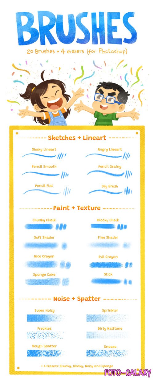 Sketching & Noise Brushes Pack for Photoshop