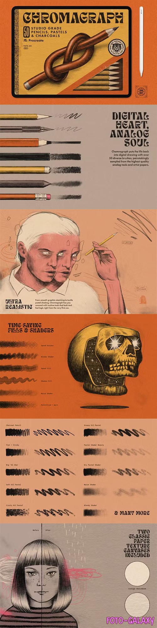 Chromagraph Pencils Brushes Pack for Procreate