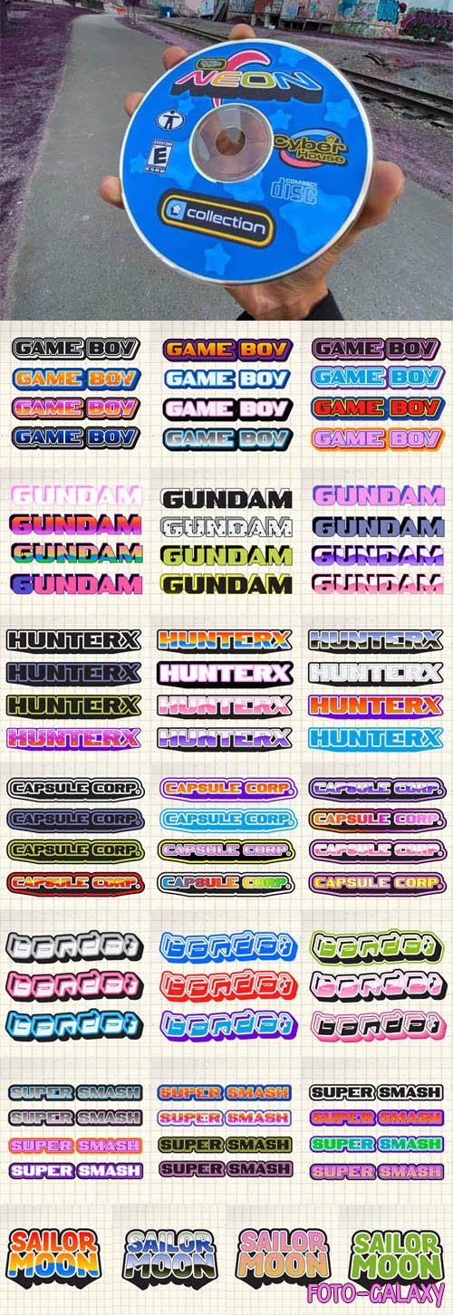 200+ Y2K Text Styles Mega Pack for Illustrator