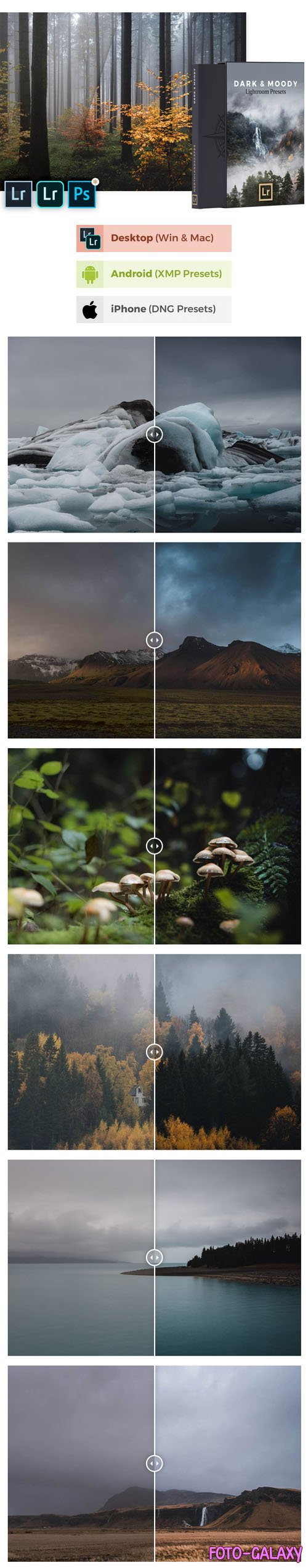 Dark & Moody - Mobile & Desktop Lightroom Presets Pack