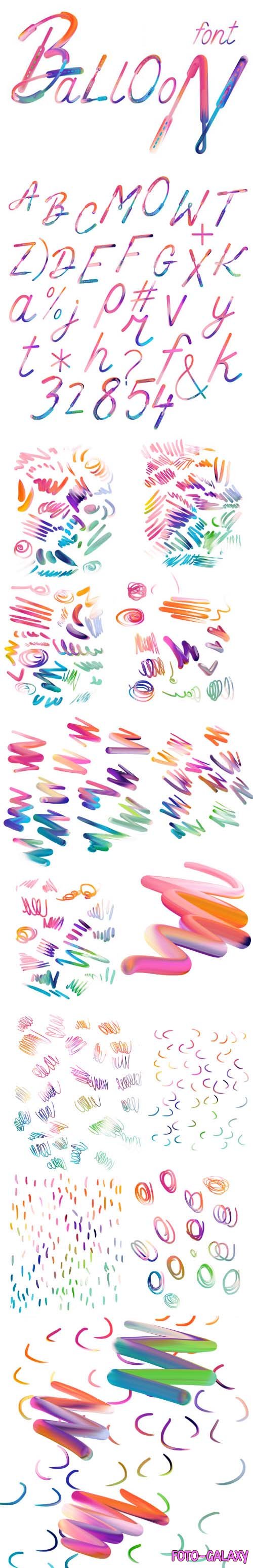 Balloon - SVG Brush Font +Patterns