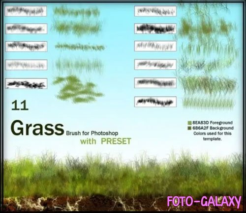 11 Grass Brushes Pack for Photoshop