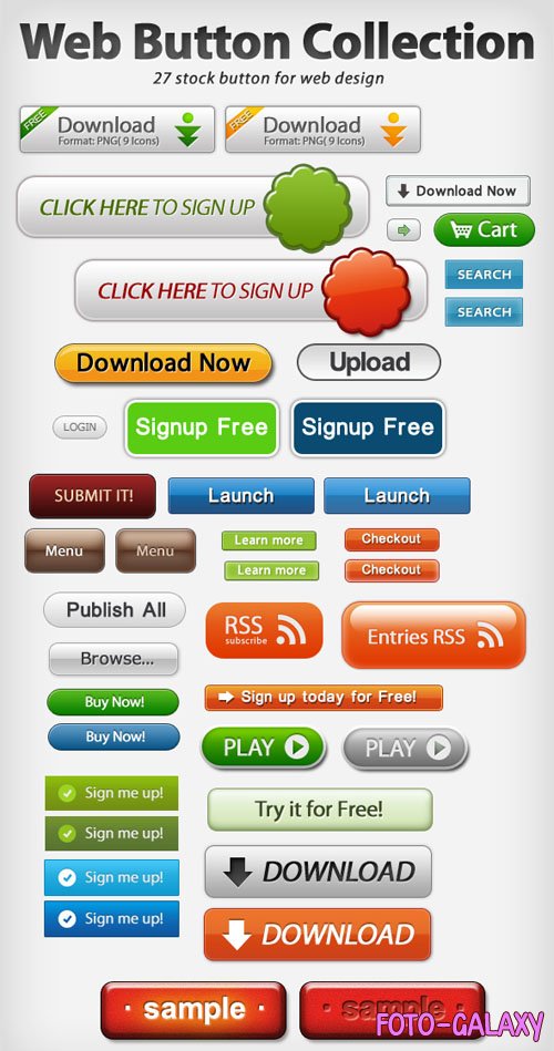 Web Buttons PSD Template Pack