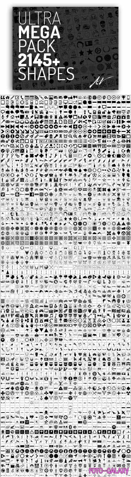 2100+ Photoshop Shapes (CSH) Mega Pack