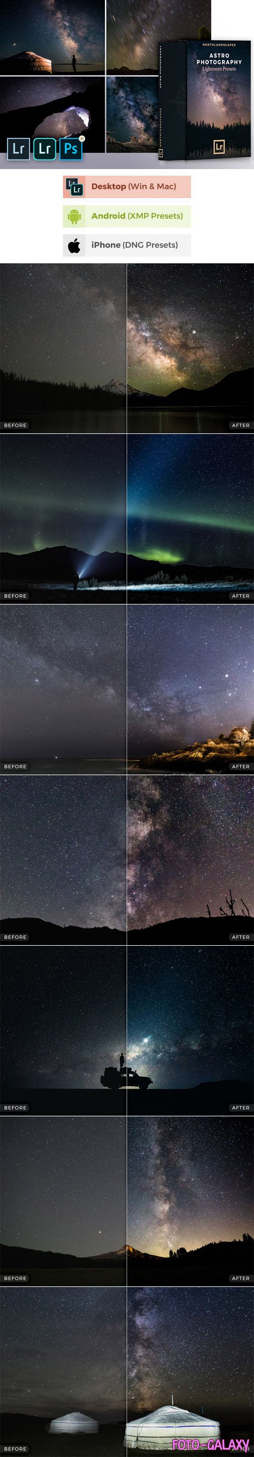 Astrophotography Mobile & Desktop Lightroom Presets Pack