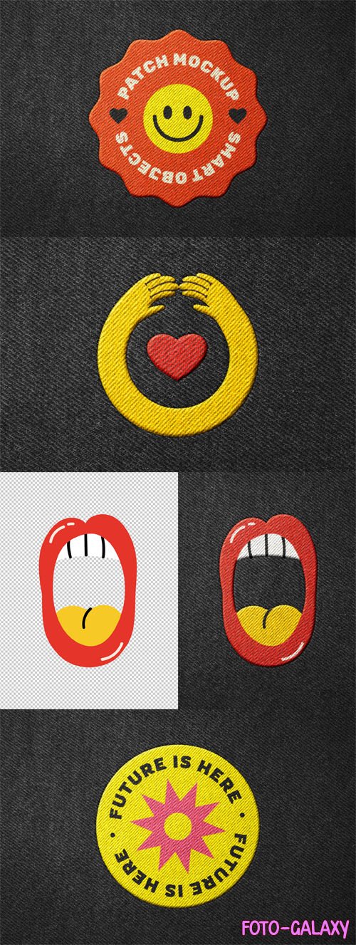 Stitching Embroidery Patch PSD Mockup Template