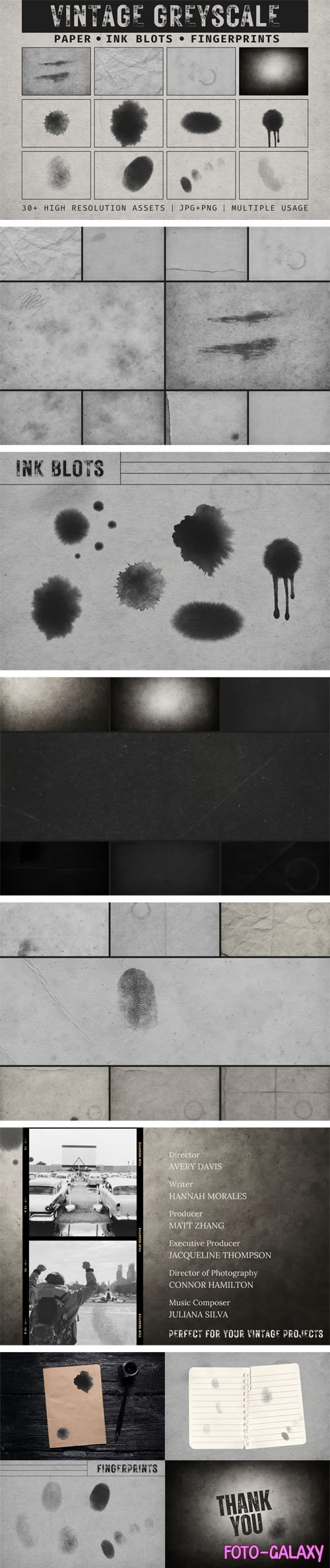 Vintage Greyscale Textures & Overlays
