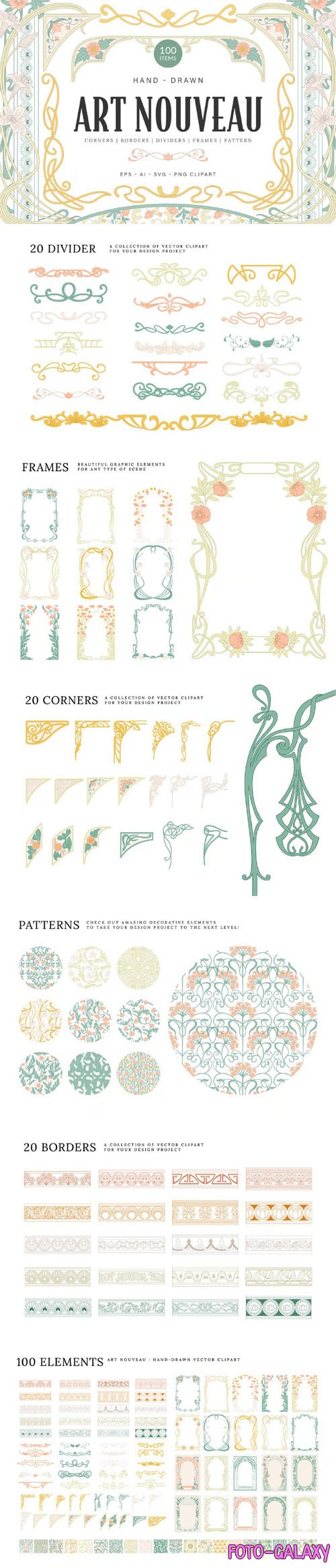 Art Nouveau Illustrations Pack