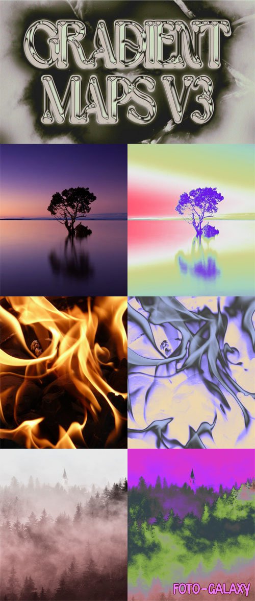 55 Gradient Maps (GRD) for Photoshop