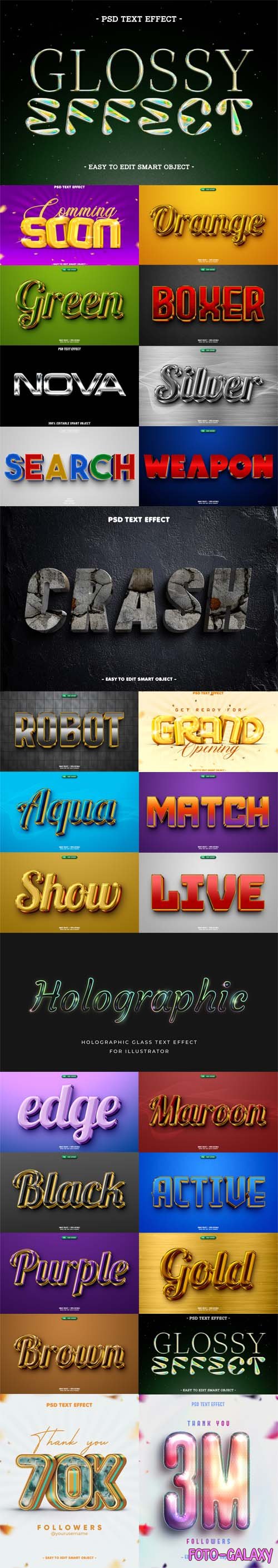 25+ Modern 3D Editable Text Effects for Photoshop