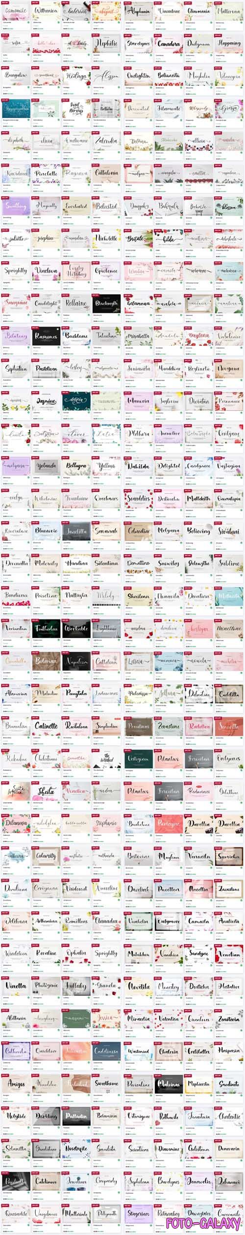 Mega Script Font Bundle - 330 Premium Fonts