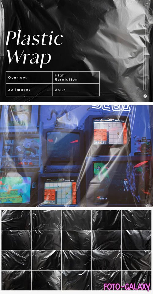 Plastic Wrap Overlays for Photoshop JPG
