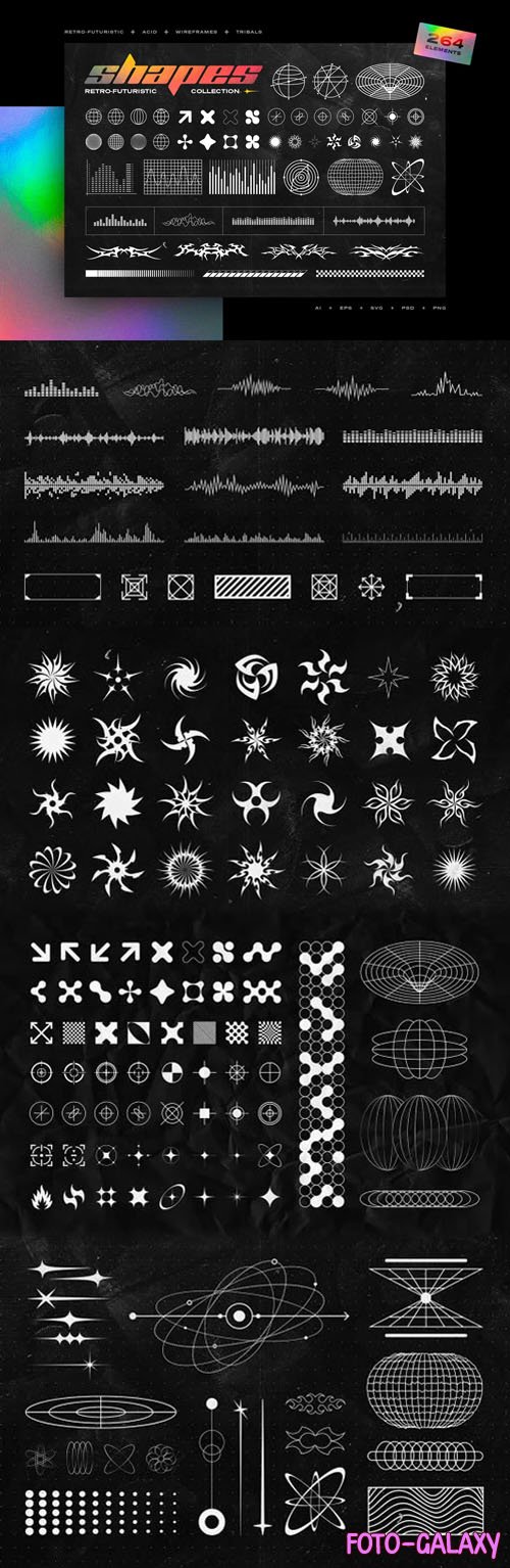 Retro Futuristic Shapes Collection