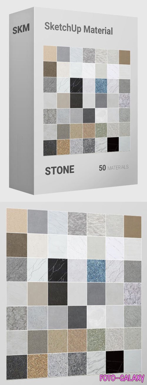 50 Stone Materials (SKM) for SketchUp