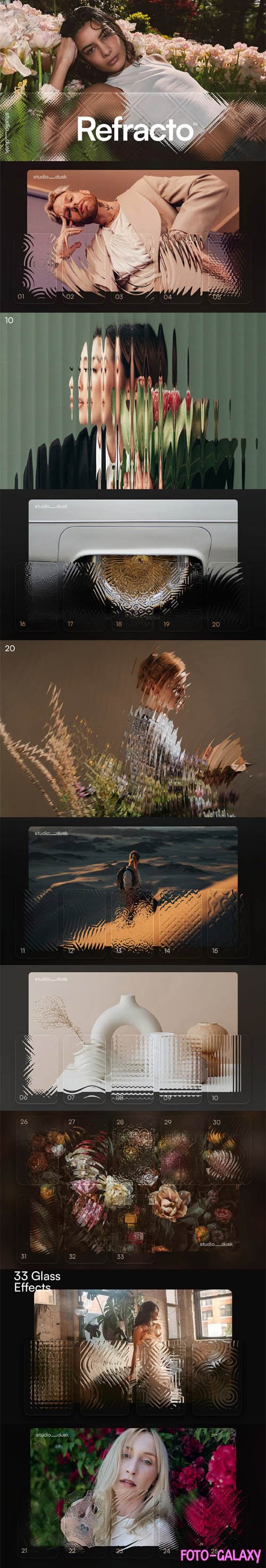 Refracto - 30+ Patterned Glass Photo Effects for Photoshop