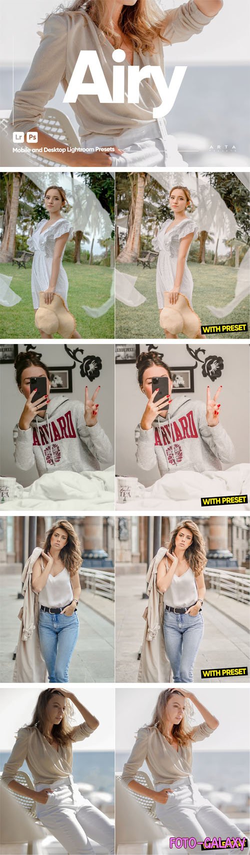 ARTA - Airy Mobile & Desktop Lightroom Presets