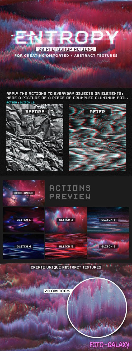 Entropy - 20 Glitch Photoshop Actions