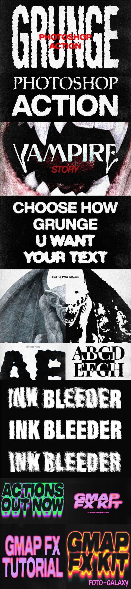 Grunge & Ink Bleeder Kit - Photoshop Actions