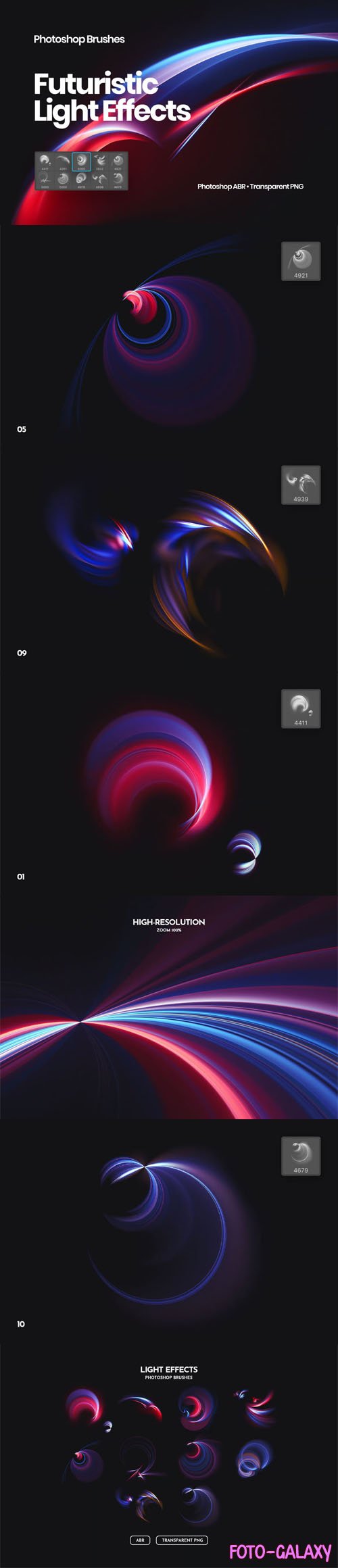 Futuristic Light Effects Brushes for Photoshop