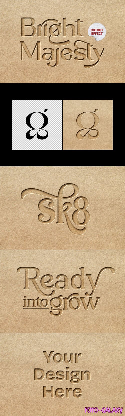 Craft CutOut Paper PSD Mockup Template