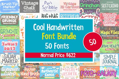 Cool Handwritten Fonts Bundle - 50 Premium Fonts