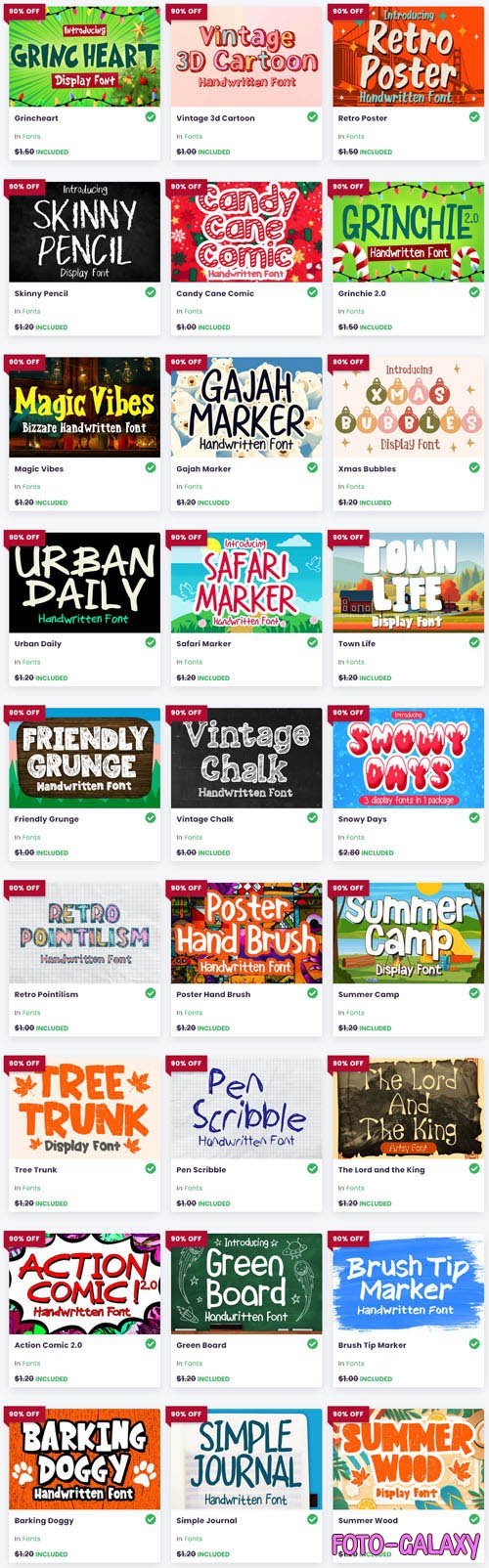 Cool Handwritten Fonts Bundle - 50 Premium Fonts