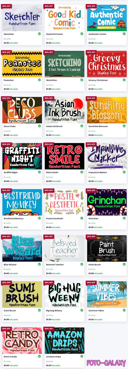 Cool Handwritten Fonts Bundle - 50 Premium Fonts