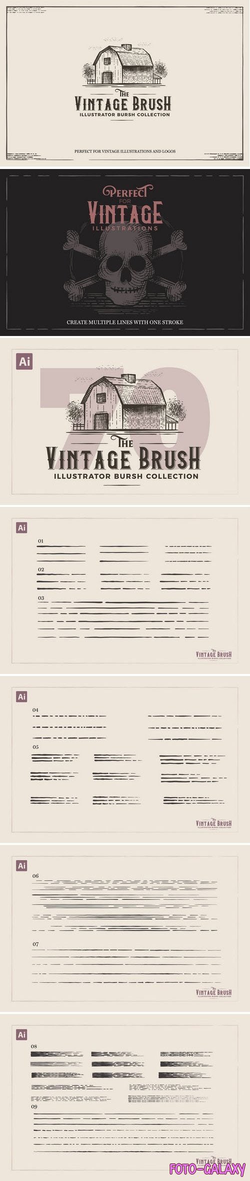 Vintage Illustrator Brushes Pack