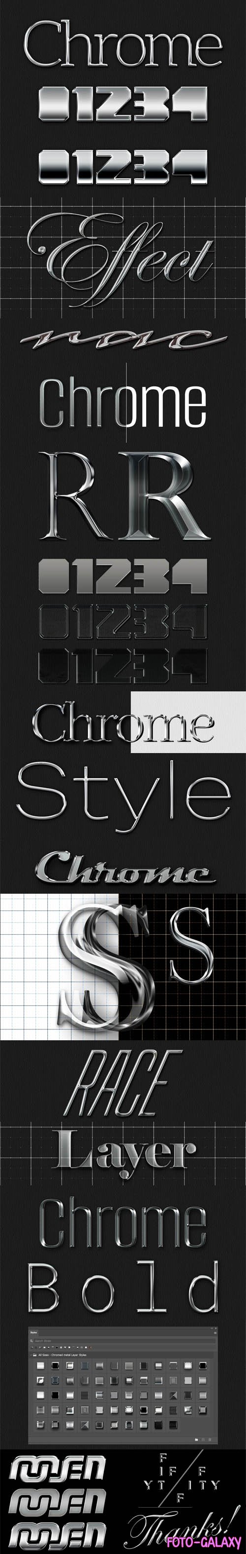 Chromed Effects - Layer Styles Pack for Photoshop