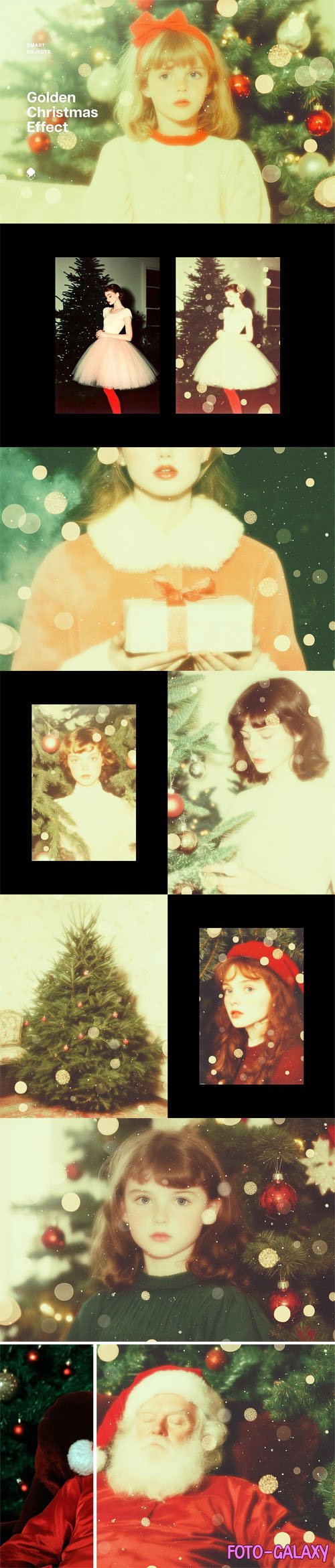 Golden Christmas Photo Effect for Photoshop